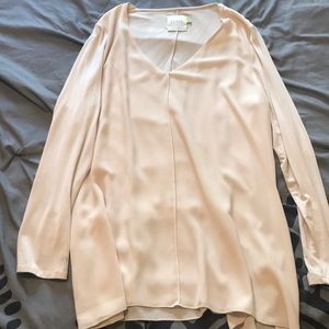 Cream long sleeve blouse
